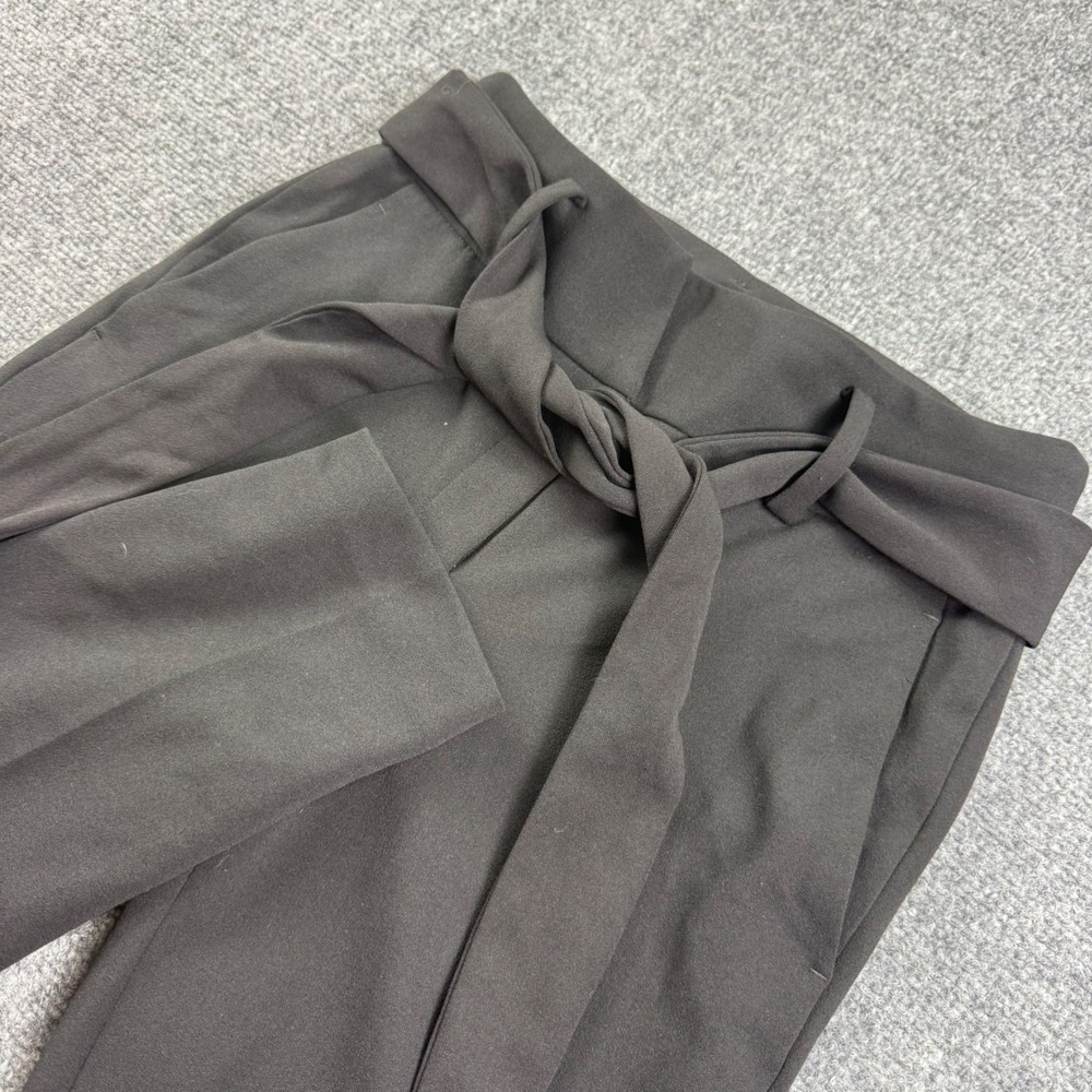 DKNY Tapered Pants Size 2 Black Tie Waist High Rise Ankle Trousers Women's
